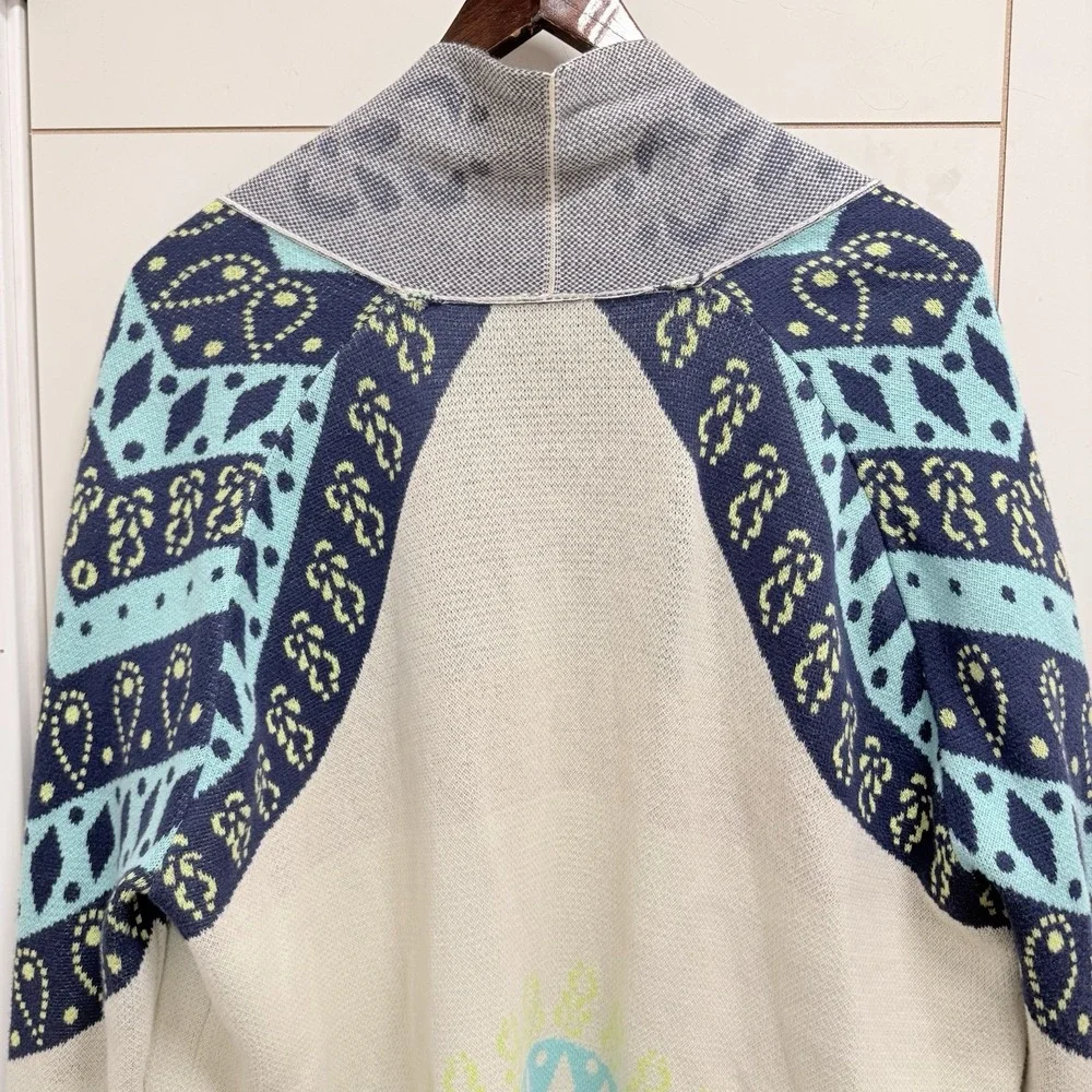 Anthropology Gypsy 05 Global Village Cardigan Fringe Sweater L - Picture 8 of 11